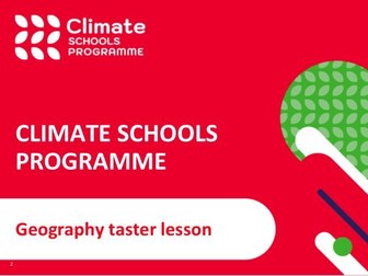 Climate Schools Programme: Geography lesson plans