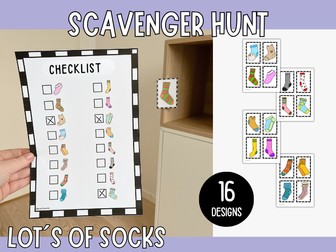 Lots of Socks Scavenger Hunt – Printable for World Down Syndrome Day