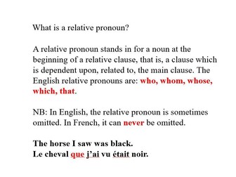 French Relative Pronouns