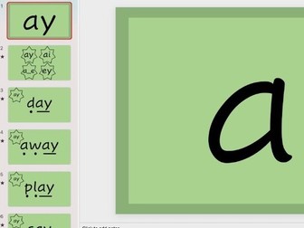 ay words- phase 2 linguistic phonics powerpoint