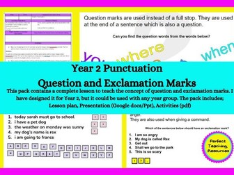 Year 2 Punctuation- Question and Exclamation Marks