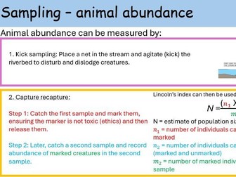 WJEC A level Biology 3.5 populations and ecosystems powerpoint lessons for entire topic