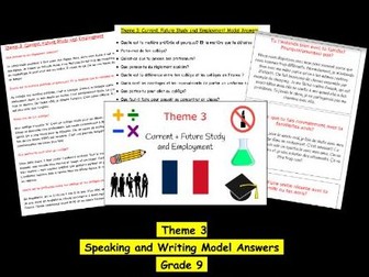 GCSE French Theme 3 Model Answers Speaking Writing