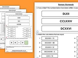 Roman numerals worksheet for grade 5 with answers image