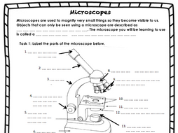 Parts of a microscope worksheet | Teaching Resources