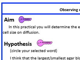 KS3 Observing diffusion and osmosis Write-up