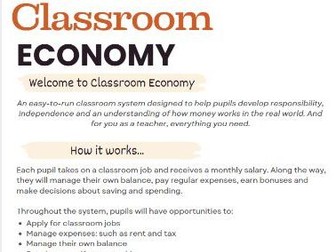 Classroom Economy – Jobs, Money & Rewards