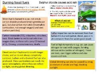 AQA C9 Chemistry of the atmosphere, flipped learning support or revision.