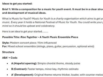 Eduqas GCSE Music  NEA Brief Composition 2026