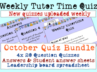Tutor time quizzes - October