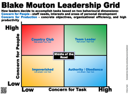 Business Studies Poster - Blake Mouton Leadership Grid A3 Poster ...