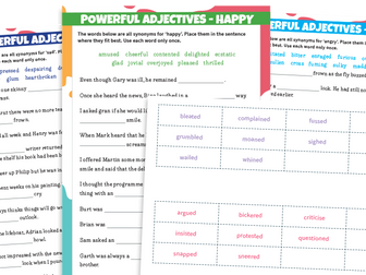 Synonyms - Ordering Adjectives: Emotions and Feelings
