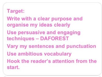 Marking Targets - Edexcel Language Paper 2