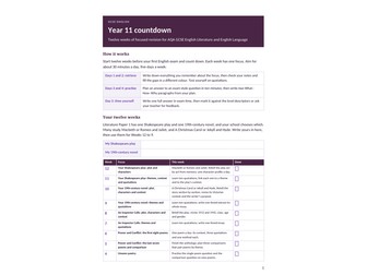 Year 11 countdown: GCSE English revision plan