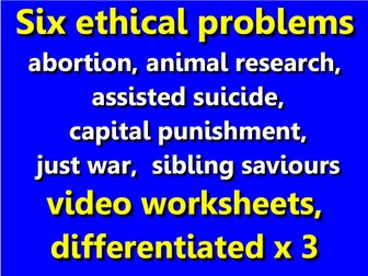 Ethics: 6 x video worksheets, differentieated three ways