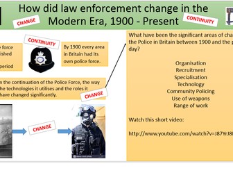 Law Enforcement 1900 -Crime and punishment - Present. OCR History B