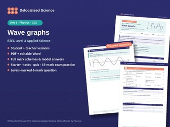 BTEC Applied Science Unit 1 Physics: Wave graphs (C02) - worksheet + answers