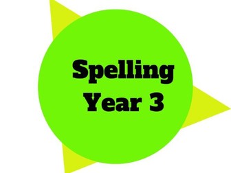 Year 3 - Year Plan - Spelling