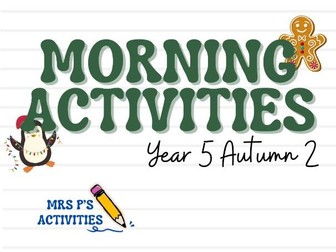 Year 5 Morning Work/Starters Autumn 2