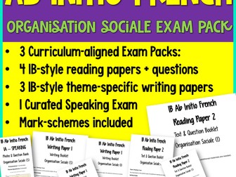 IB AB Initio French Organisation Sociale | Exam Prep Pack | Social Issues