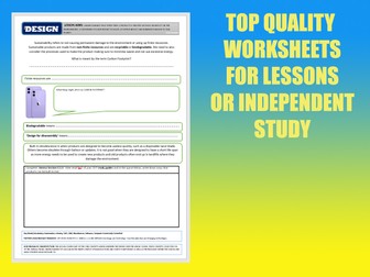 COVER LESSONS KS4 Design and Technology GCSE Worksheet Pack: CORE PRINCIPLES