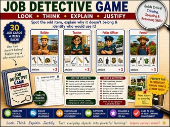Job Detective Game Cards