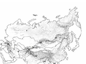 Asia Mountain Ranges Map – Physical Geography Labelling Activity (With Answers)