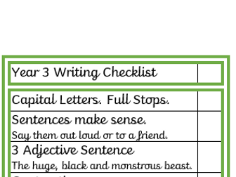 Year 3 Writing Checklist
