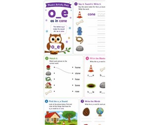 O_e phonics continuous provision activity pack