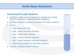 Acid-Base Reactions [Worksheet] | Teaching Resources