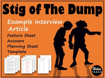 Stig of the Dump Interview Article Example, Feature Sheets, Answers and Template and Planning
