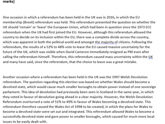 AQA Politics 9 Marker Example Answer