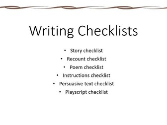 Writing Checklists