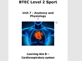 Workbooklet Aim B (Cardiorespiratory system)