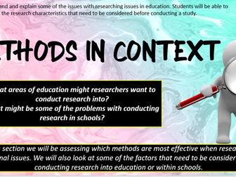 A-Level sociology [AQA]- Methods in context. Lab experiments.