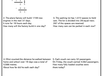 Long Division word problems Higher