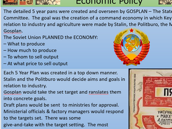Stalin’s Economic Policies - 5 Year Plans - Great Turn - Second Revolution.