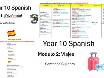 Spanish GCSE 2024 Edexcel Mod 1+2 Sentence Builders