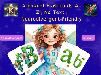 Alphabet Flashcards A–Z | No Text | Neurodivergent-Friendly | Uppercase & Lowercase