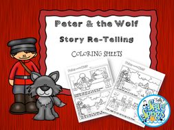 Peter and the Wolf Story Re-Telling & Coloring Sheets
