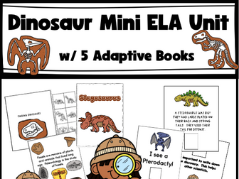 Adaptive Books - Dinosaurs (5 books, I see, dino facts, & extension activities)