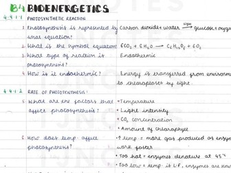 Grade 9  Bioenergetics GCSE Biology Paper 1 Combined Science Higher AQA Specification notes