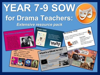 Year 7 to 9 Schemes of Work for DRAMA teachers: Complete academic year curriculum planning for KS3