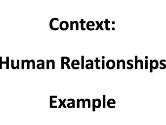 Human Relationships - Example Unit of Work