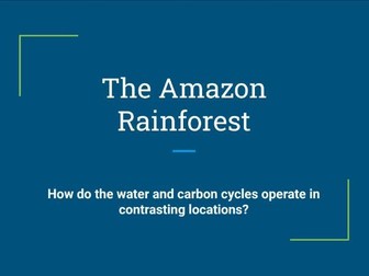 The Amazon Rainforest OCR A Level Geography case study Earth Life Support Systems