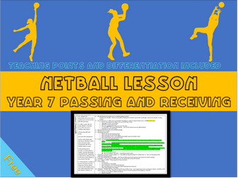 Netball lesson plan - Passing and receiving (year 7)