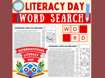 International Literacy Day Word Search | Reading & Writing Vocabulary Puzzle