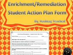 Enrichment and Remediation Student Action Plan Template Form