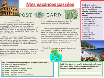 Booklet for FCSE French preparation_Holidays