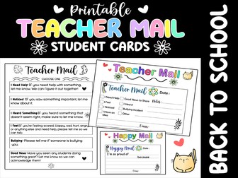 Teacher Mail & Happy Mail Notes | Positive Student Communication Cards | Classroom Management Tool